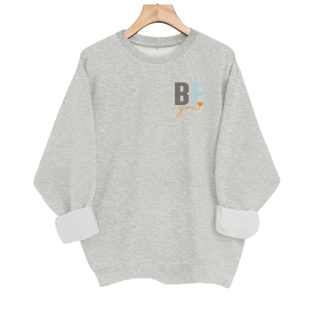 Inspirational letter printed loose women's fleece hoodie
