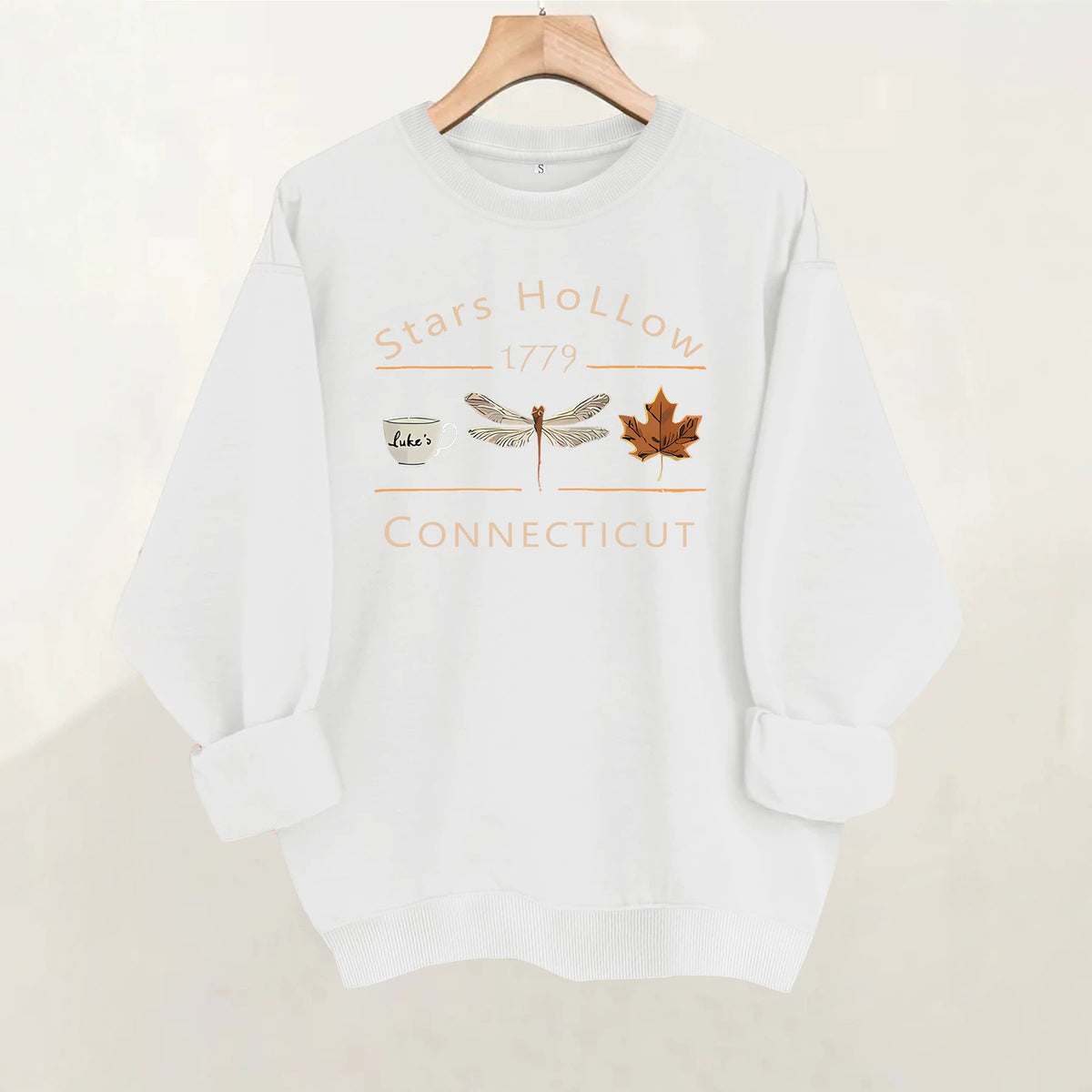 1779 Starry Sky Printed Round Neck Velvet Hoodie