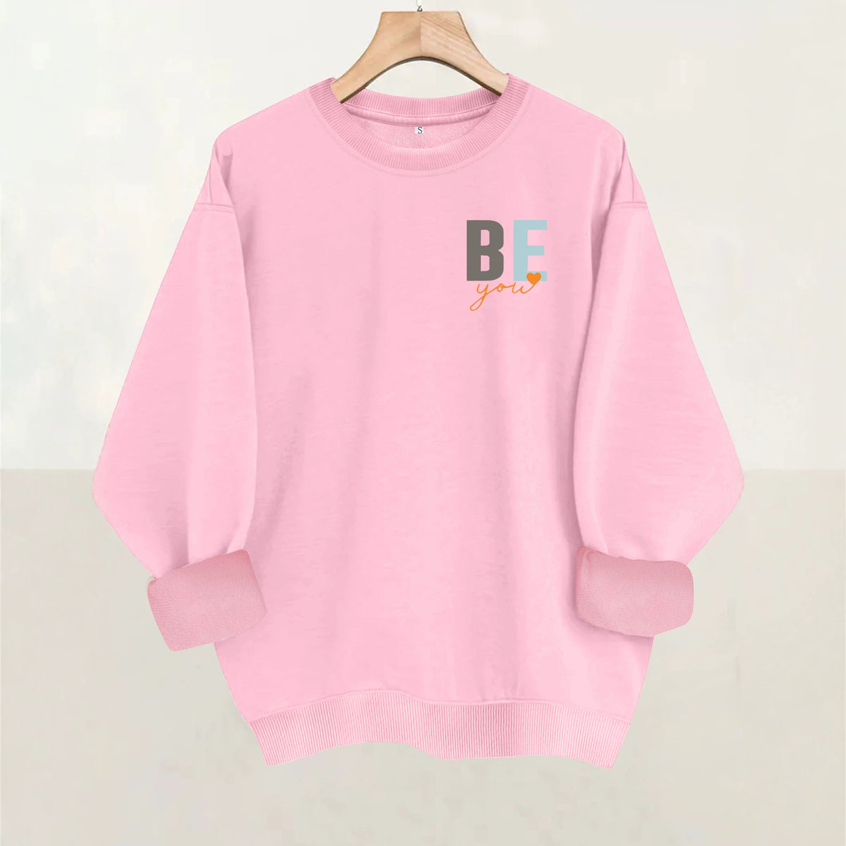 Inspirational letter printed loose women's fleece hoodie
