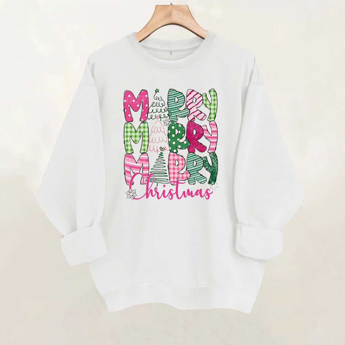 Printed loose base long sleeved fleece sweatshirt
