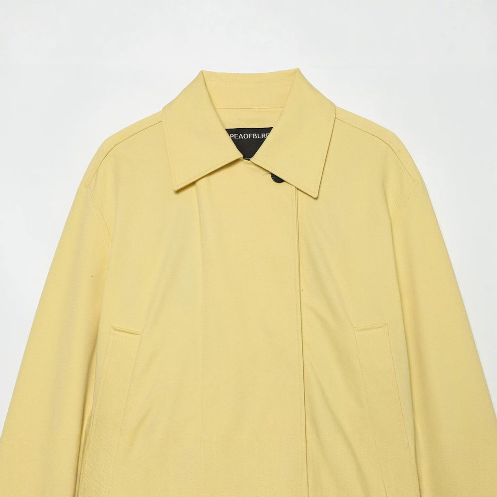 Casual collar single breasted long sleeved silhouette jacket