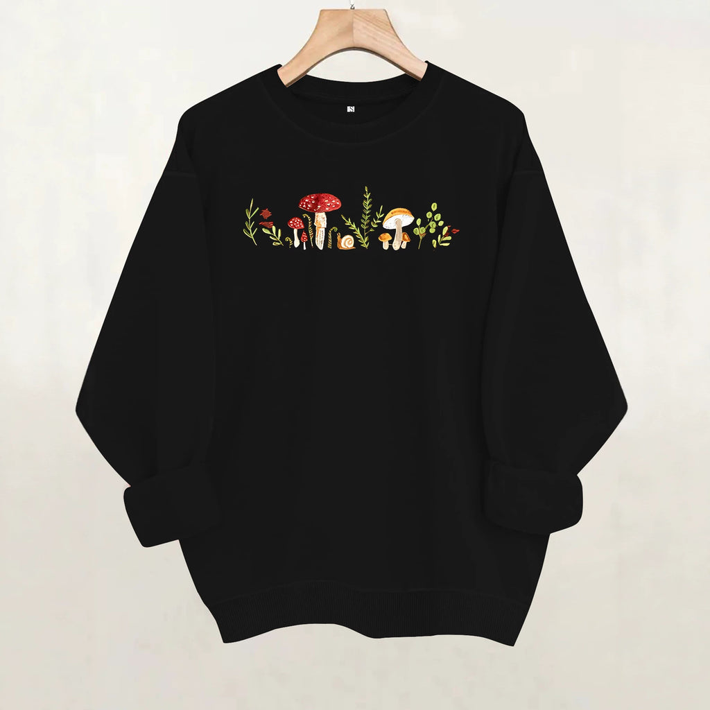 Round neck fleece hoodie
