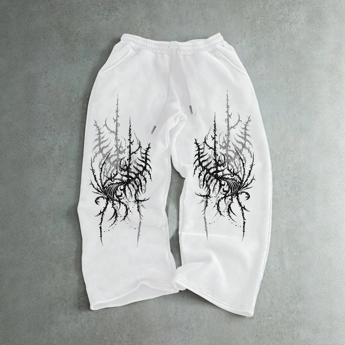 Print Loose Unisex Drawstring Wide Leg Sweatpants