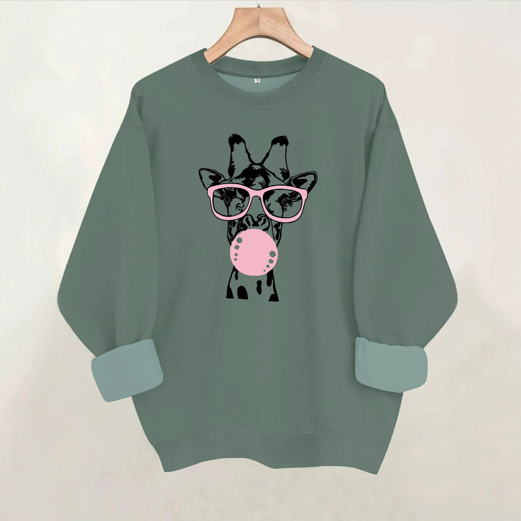 Giraffe printed hoodie
