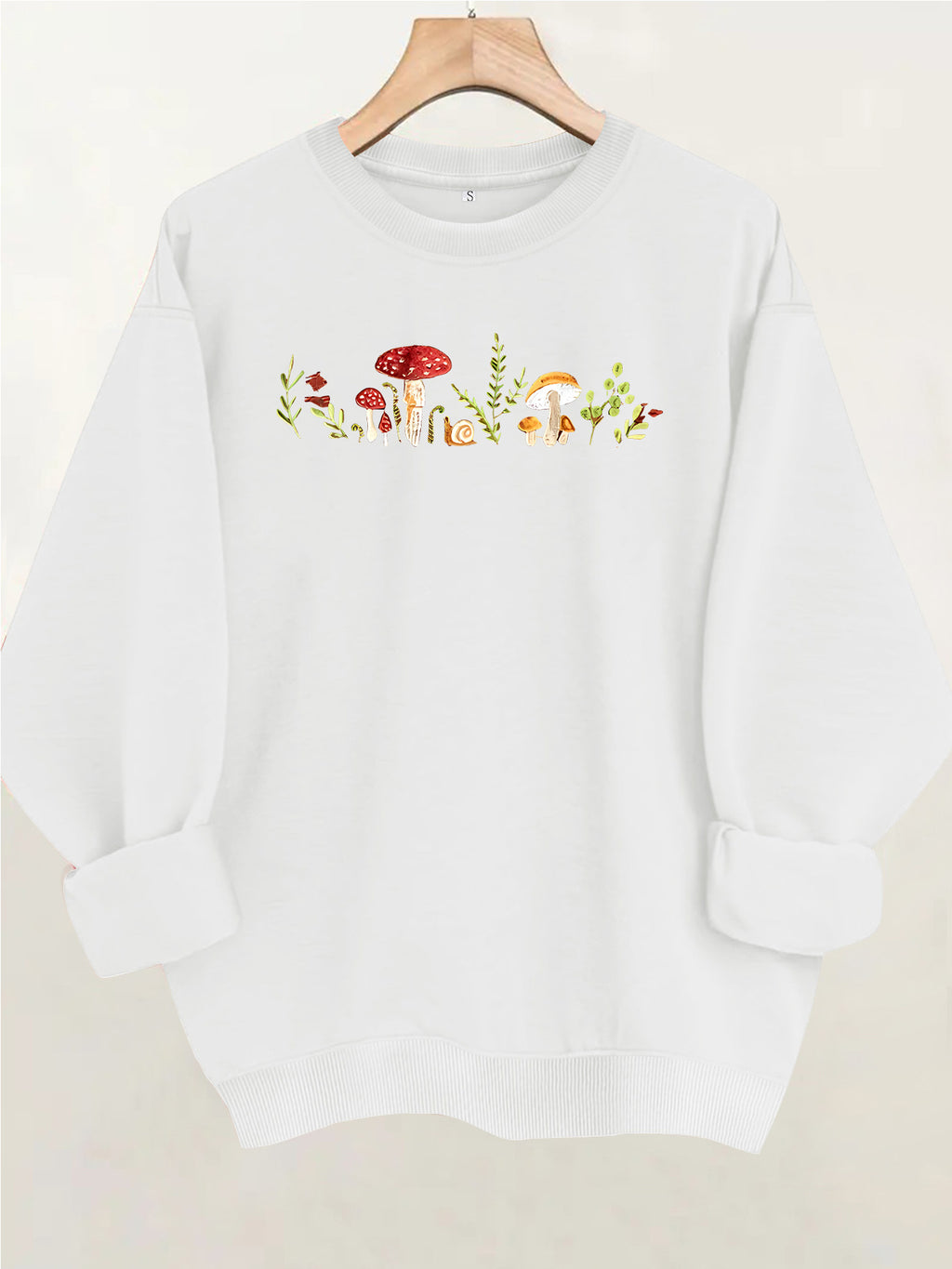 Round neck fleece hoodie