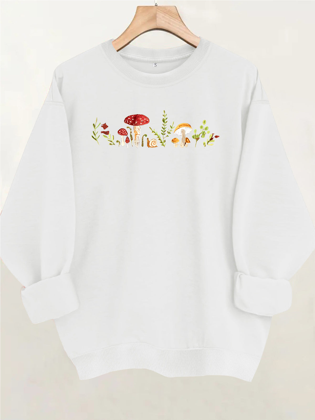 Round neck fleece hoodie