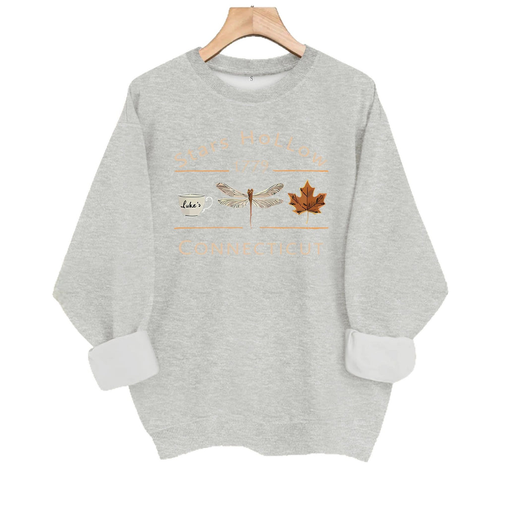 1779 Starry Sky Printed Round Neck Velvet Hoodie