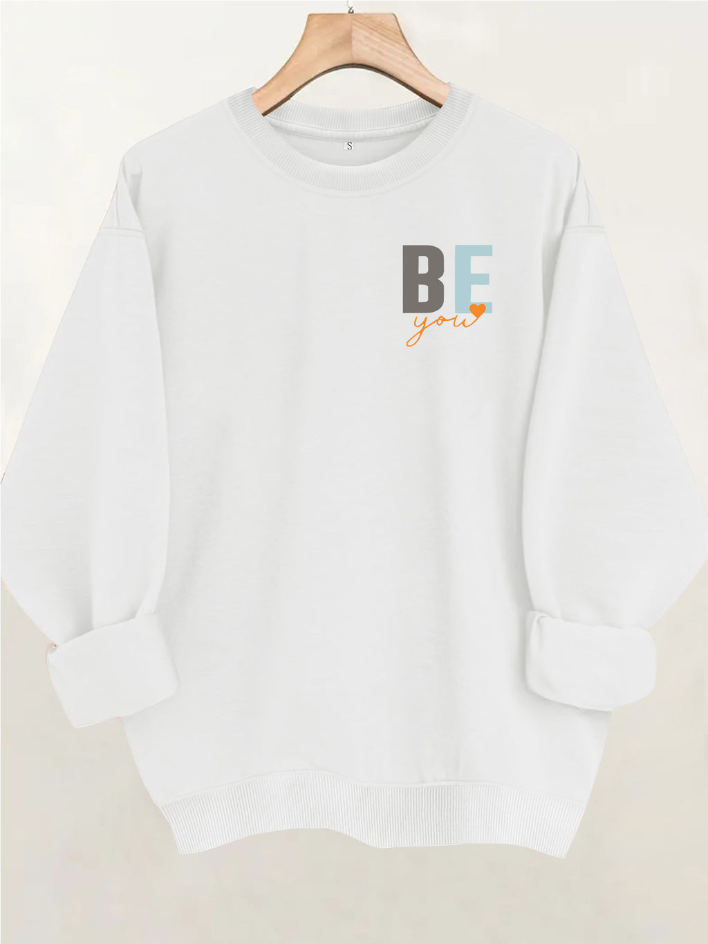 Inspirational letter printed loose women's fleece hoodie