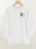 Inspirational letter printed loose women's fleece hoodie