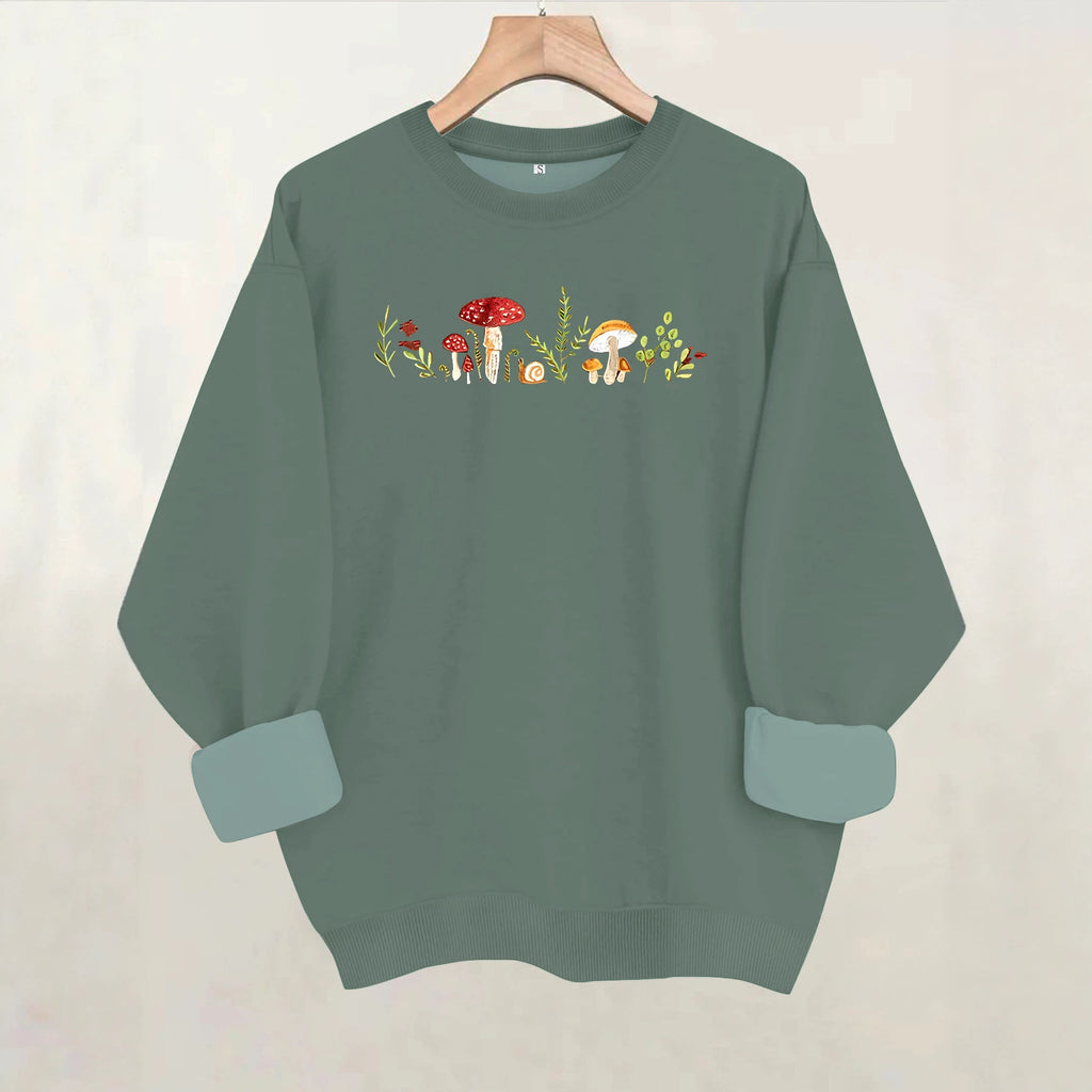 Round neck fleece hoodie