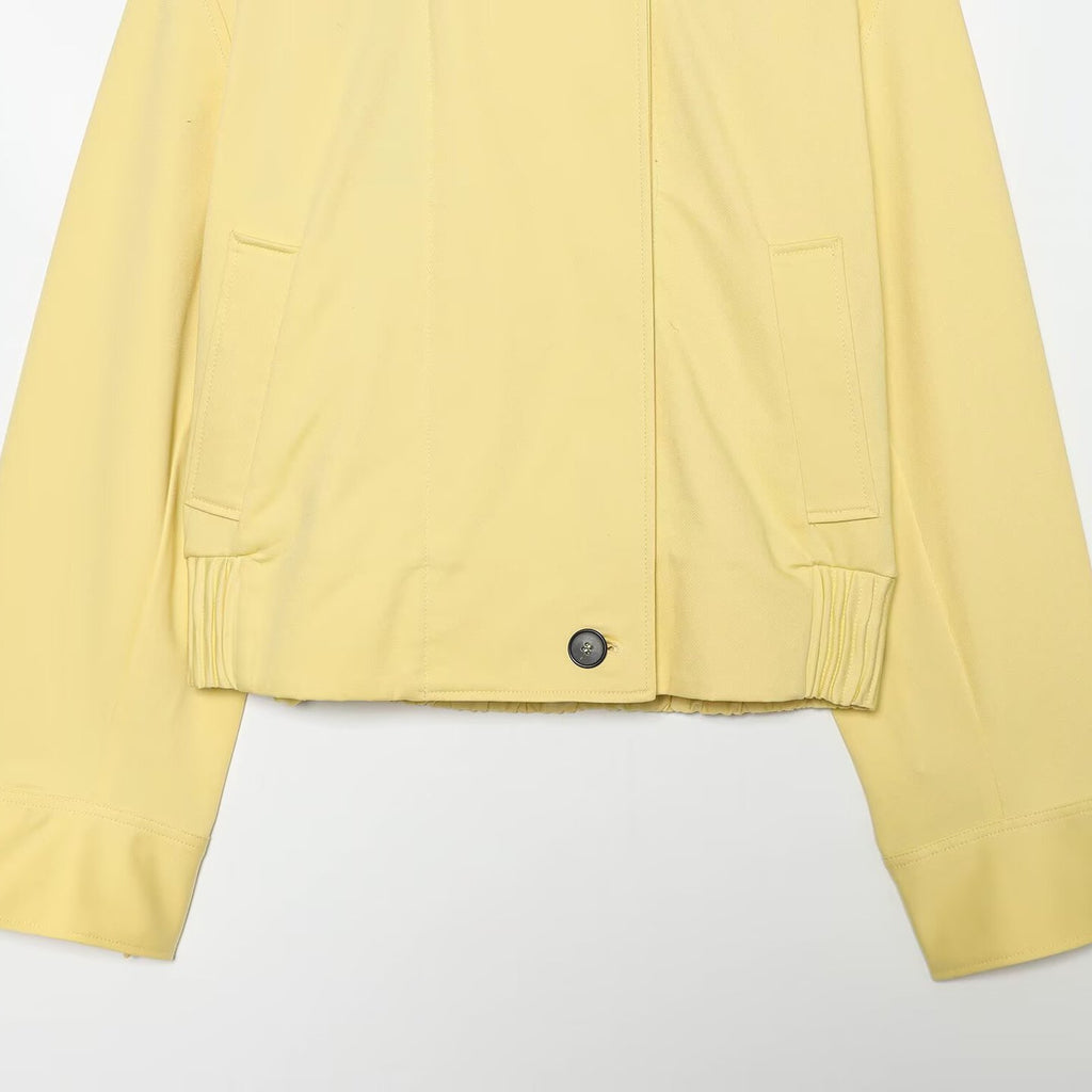 Casual collar single breasted long sleeved silhouette jacket