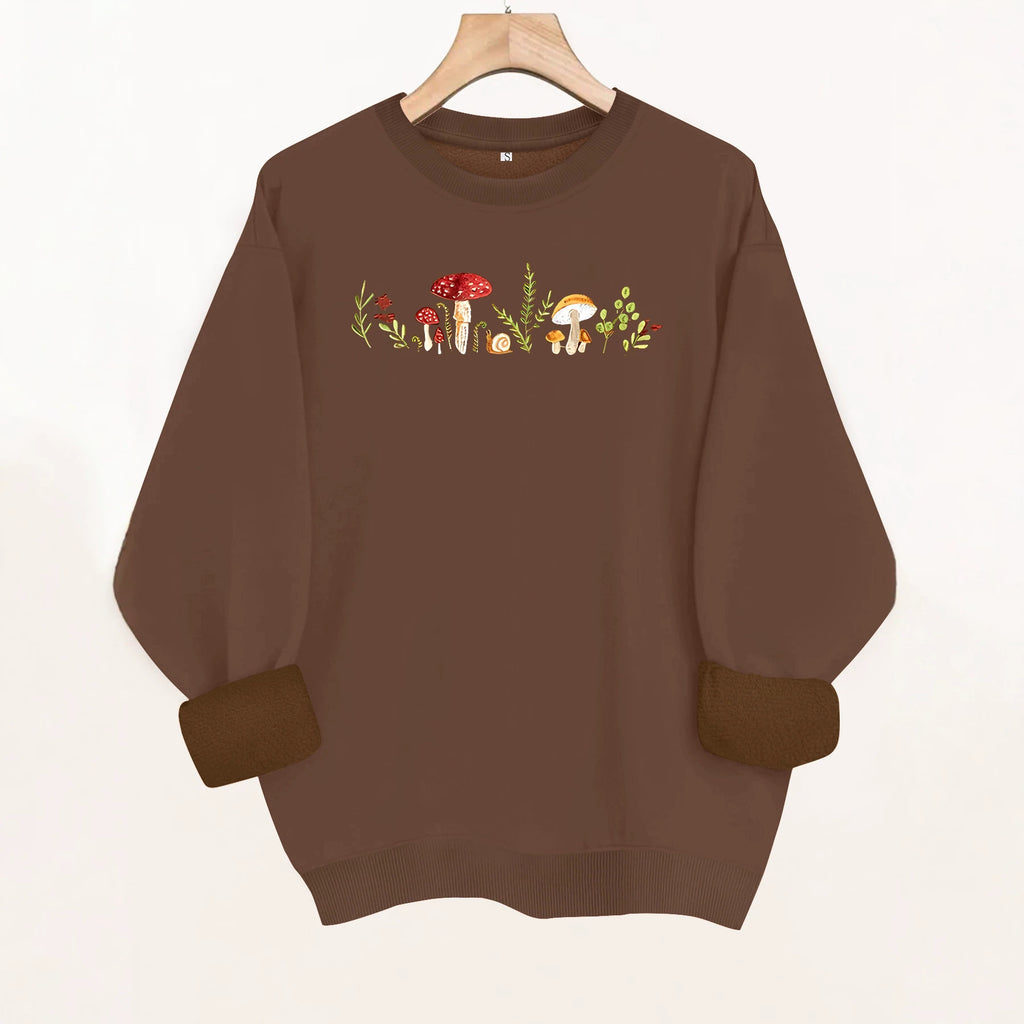Round neck fleece hoodie