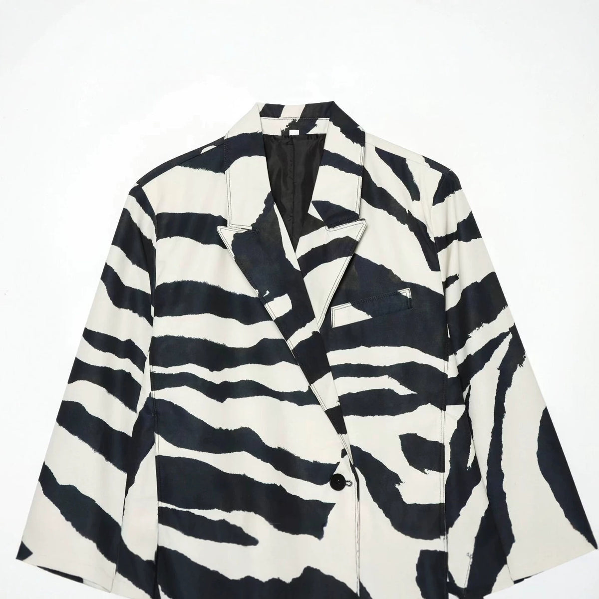 Animal print casual suit jacket