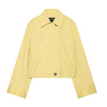 Casual collar single breasted long sleeved silhouette jacket