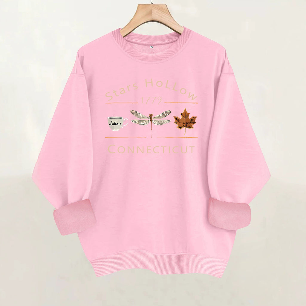 1779 Starry Sky Printed Round Neck Velvet Hoodie