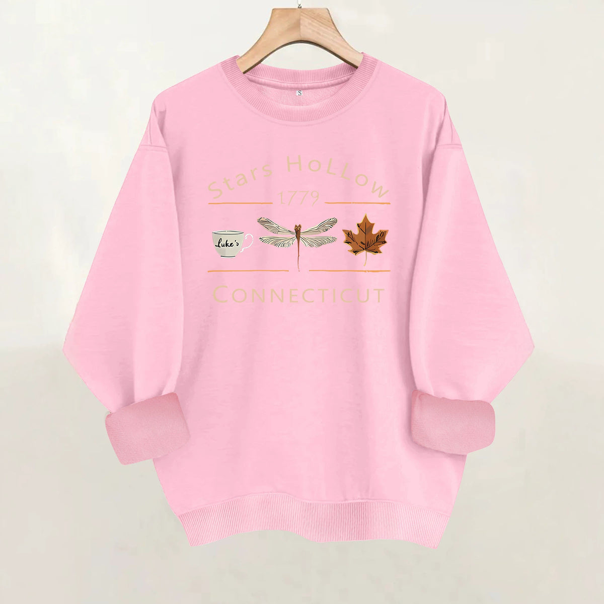 1779 Starry Sky Printed Round Neck Velvet Hoodie