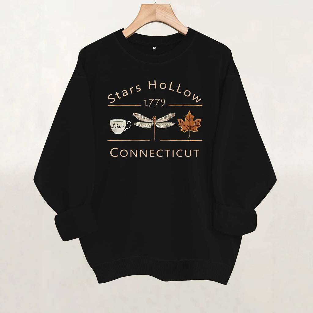 1779 Starry Sky Printed Round Neck Velvet Hoodie