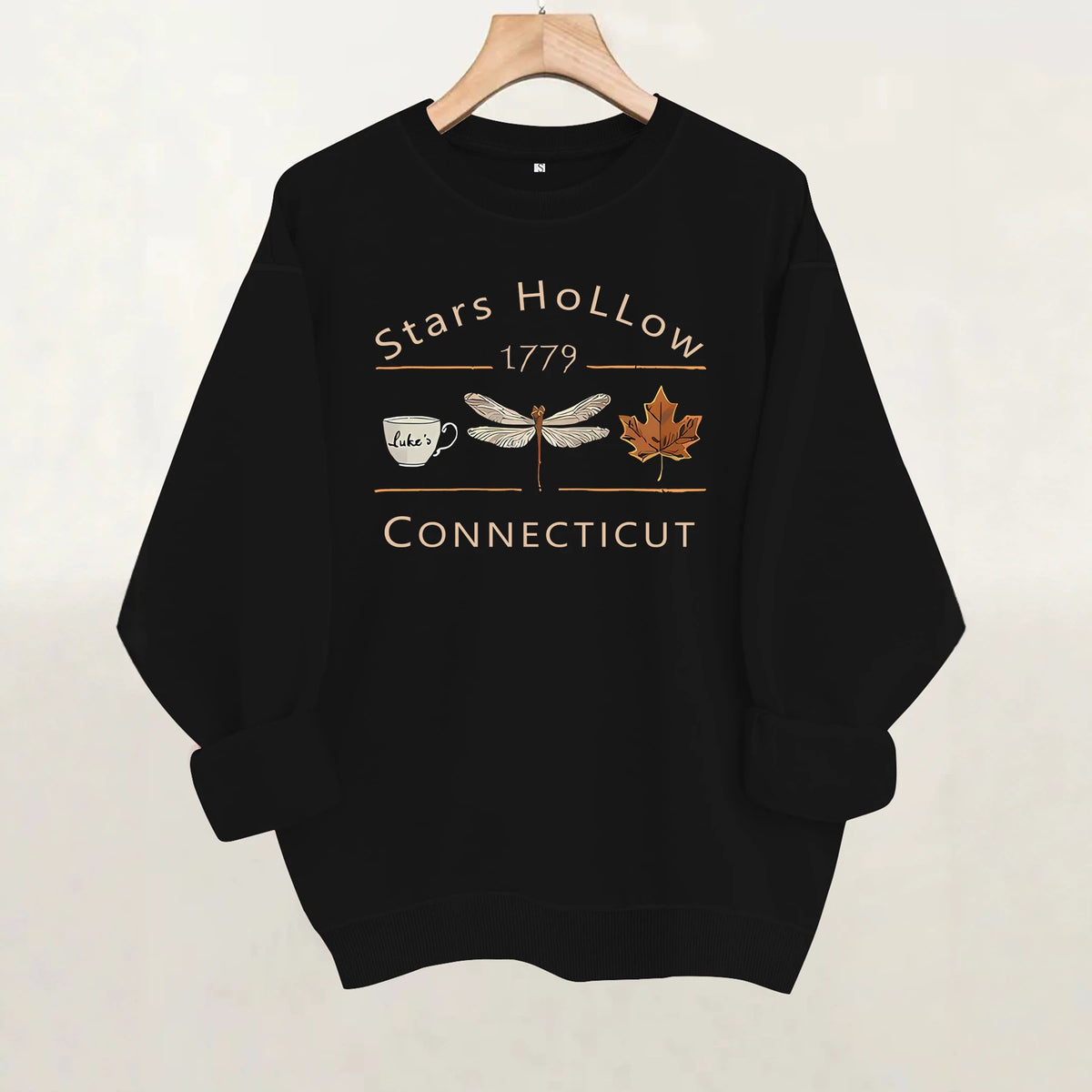 1779 Starry Sky Printed Round Neck Velvet Hoodie