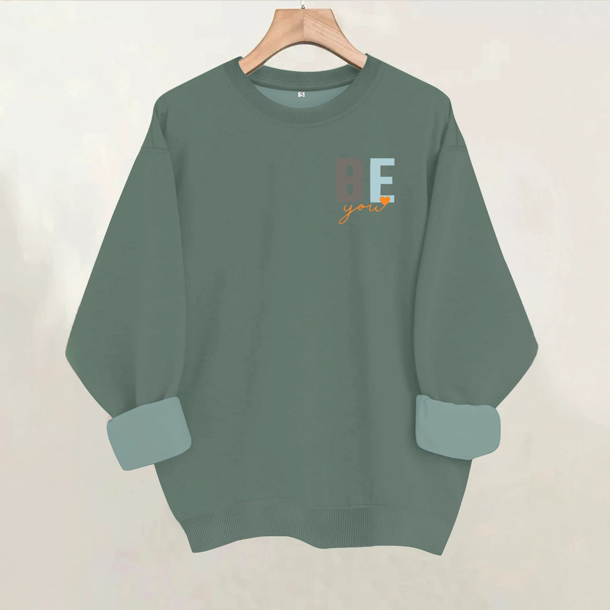 Inspirational letter printed loose women's fleece hoodie