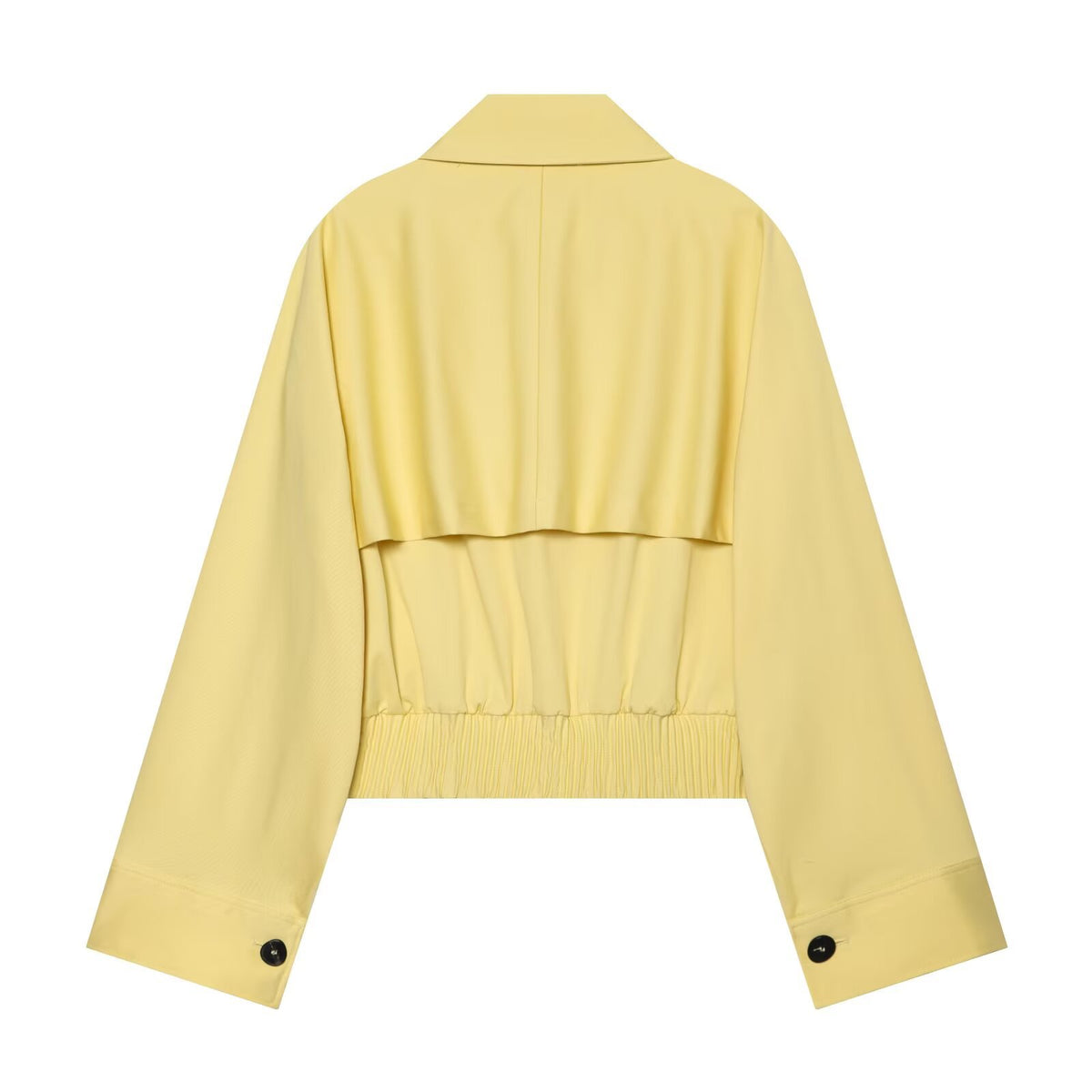 Casual collar single breasted long sleeved silhouette jacket