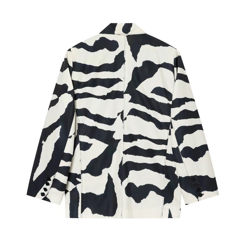 Animal print casual suit jacket